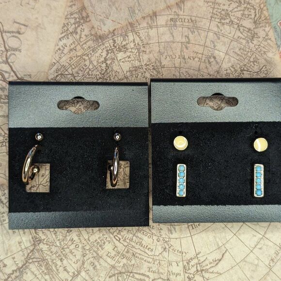 NWOT Torrid Gold Tone Hoops & Stud 4 Piece Set - Picture 1 of 3